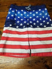 ZEROXPOSUR MENS/YOUTH BOYS Red White Blue American Flag Surf Board Shorts T1 