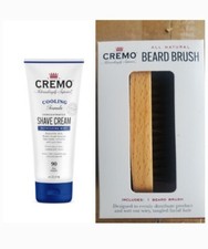 Cremo Shave Cream Beard Brush 6oz NEW lot Cooling GIFT SET