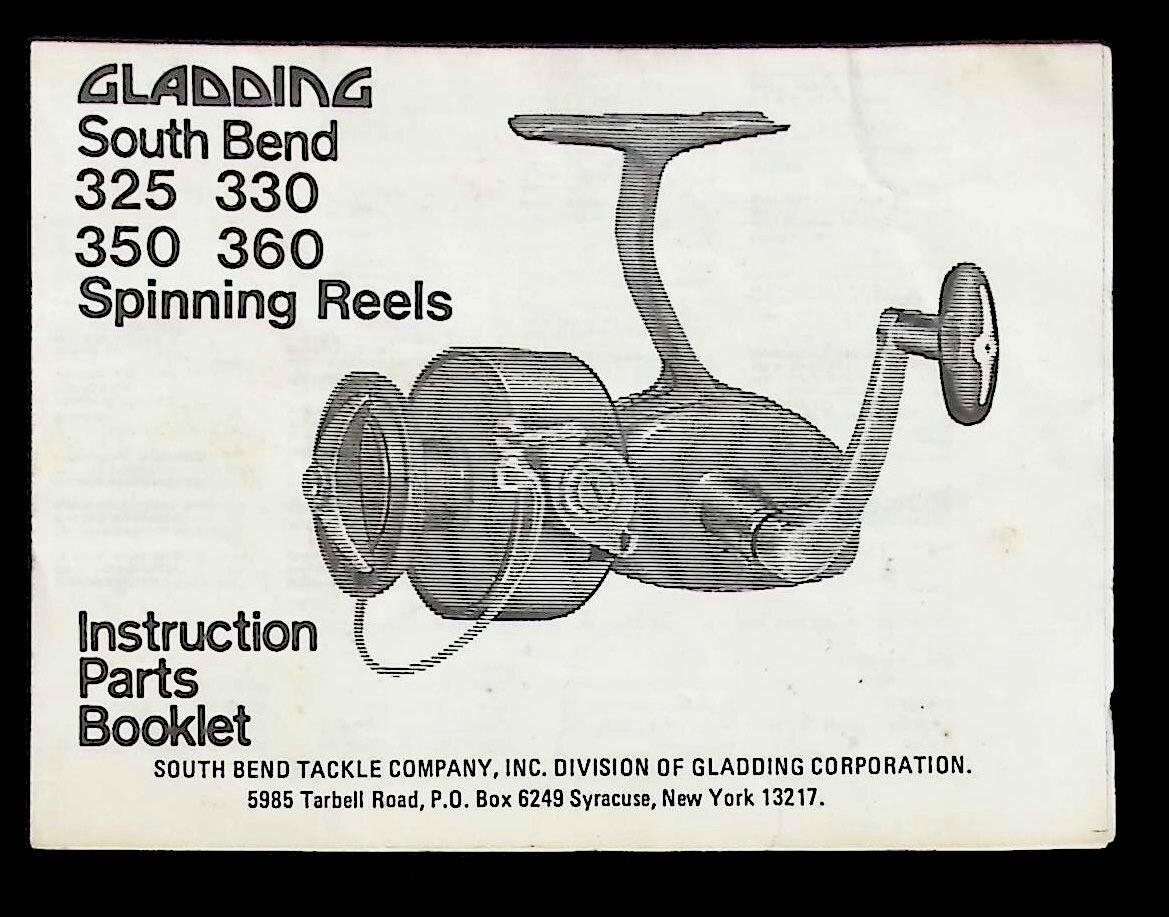 Gladding South Bend 325 , 330 , 350, 360, Spinning Fishing Reel