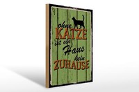 Holzschild Spruch 30X40 Cm Ohne Katze Ist Haus Kein Zuhause Deko Schild