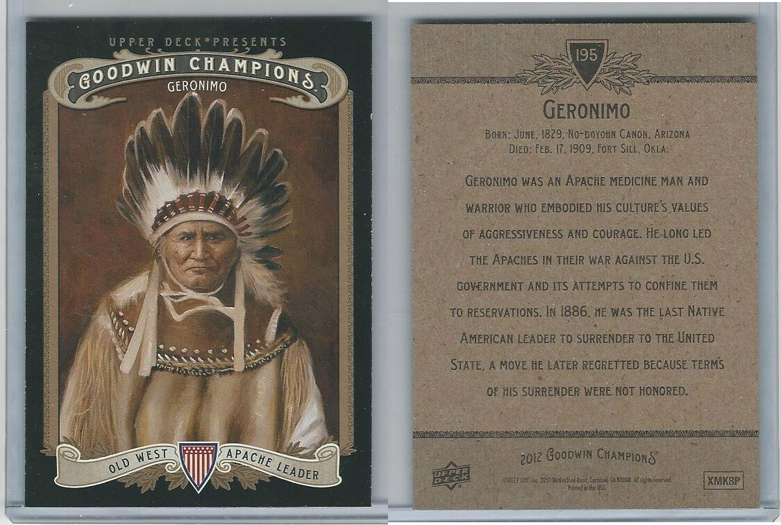 2012 Upper Deck, Goodwin Champions, #195 Geronimo, Apache Indian