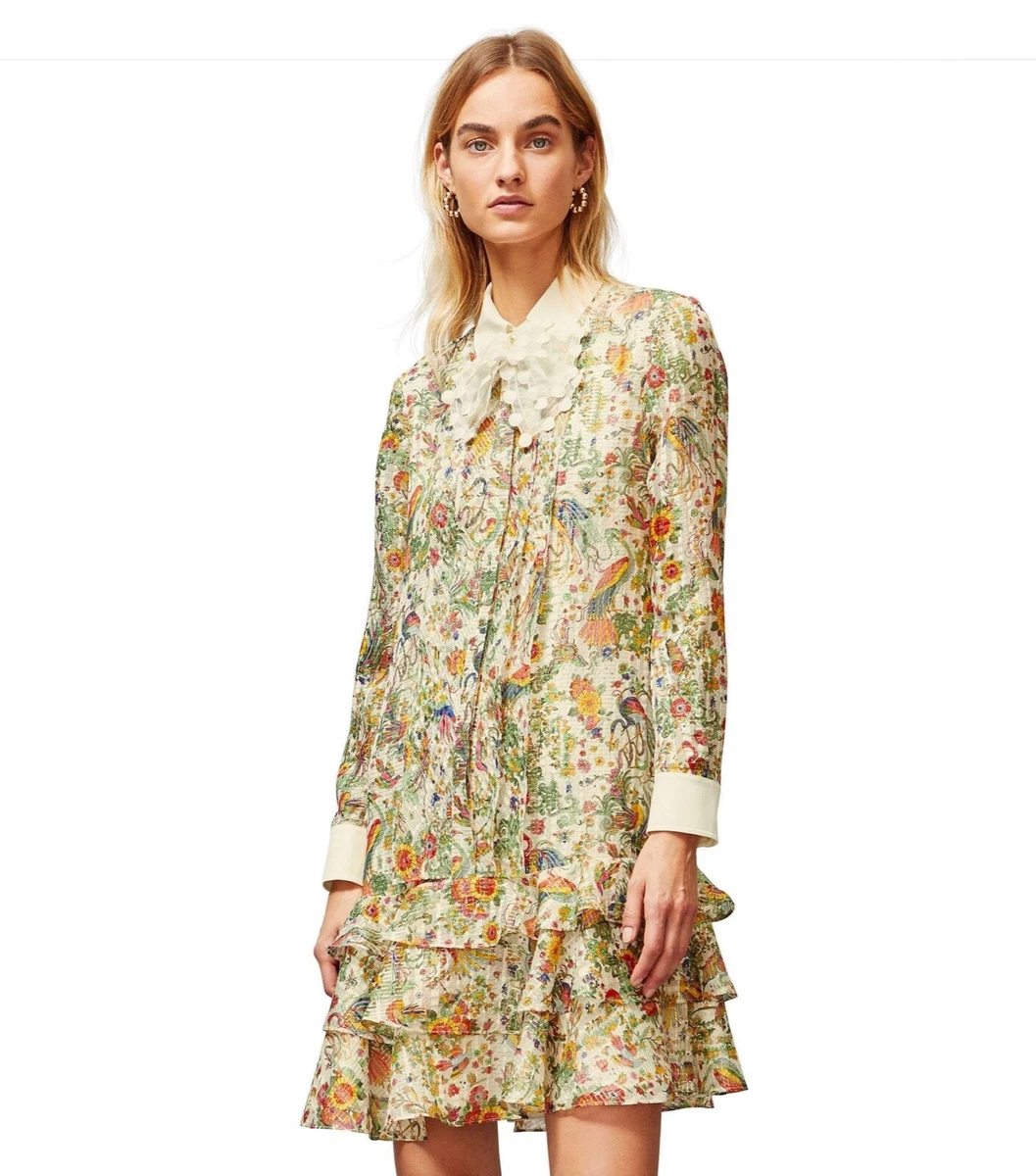 Tory Burch Printed Convertible Lurex Dress 4 Promised Land S Metallic NWT |  eBay