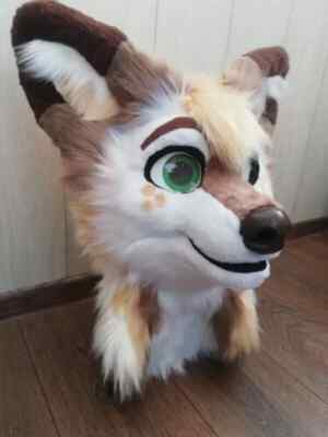 Fursuit Long Fur Husky Fox Mascot Head Party Halloween Fur Role Playing (Head)