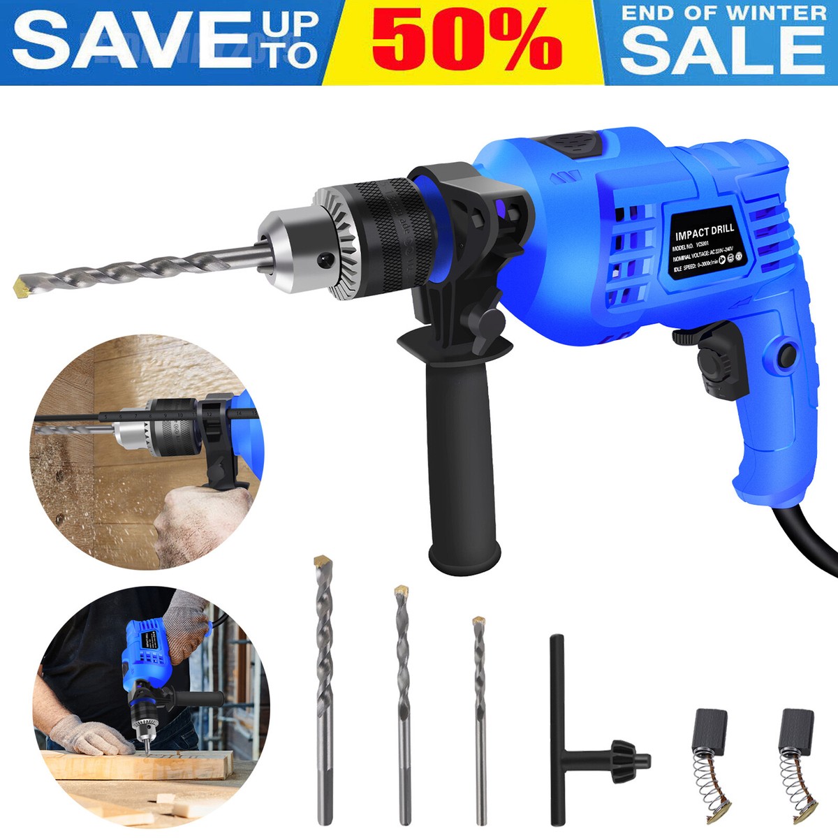 5000W Power Electric Rotary Hammer Drill Screwdriver Impact Drill