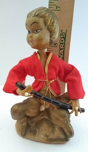 Vintage 1960's Tilso Creepy 7" Elf (ears) Pixie Musician Flute Player Hong Kong - 第 9/12 張圖片