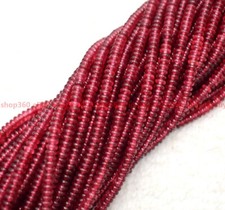 Natural 2x4mm Red Jade Smooth Rondelle Gemstone Loose Beads 15" Strand