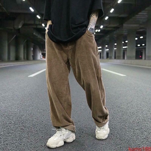 Retro Mens Corduroy Pants Loose 