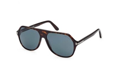 NWT Tom Ford FT0934 Hayes 52V Shiny Dark Havana /Dark Teal 59mm sunglasses
