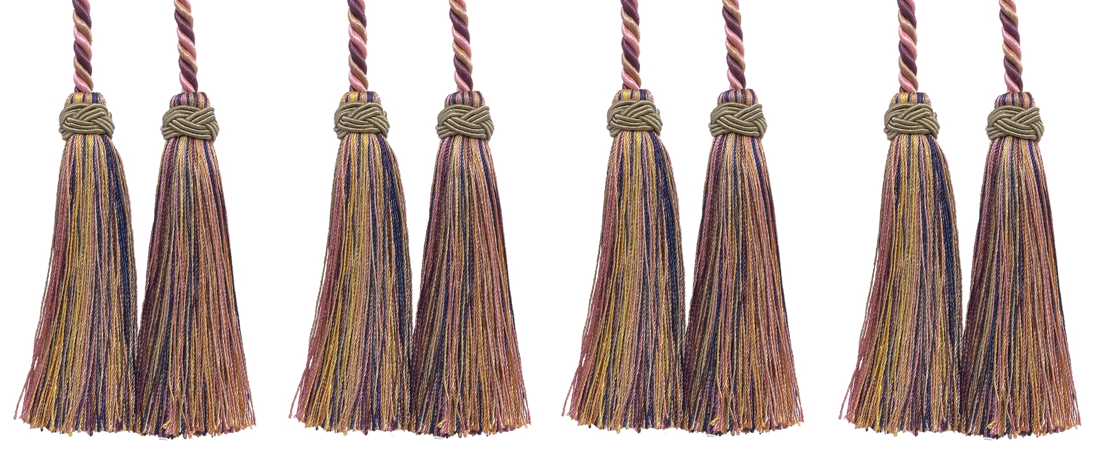 Curtain Tieback, Style# ICT, Color# 1010 - Sage Rose Pink [Set of 4]