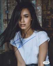 Sofia Carson Sexy Purple Hearts Autographed Signed 8x10 Photo ACOA