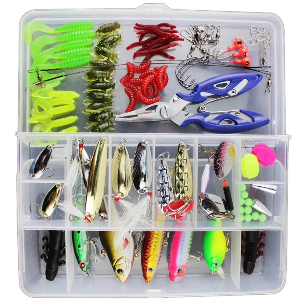 101 Pieces VARIETY Fishing Tackle  Hard Baits Soft Baits Topwater Lures Hooks - Image 12