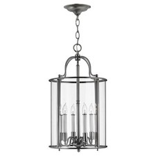 Image of 6 Bulb Ceiling Pendant Light Fitting Pewter LED E14 60W Bulb