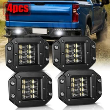 4x 5" 300W Flush Mount LED Lights Pods Backup Reverse Rear Bumper Off Road 4WD