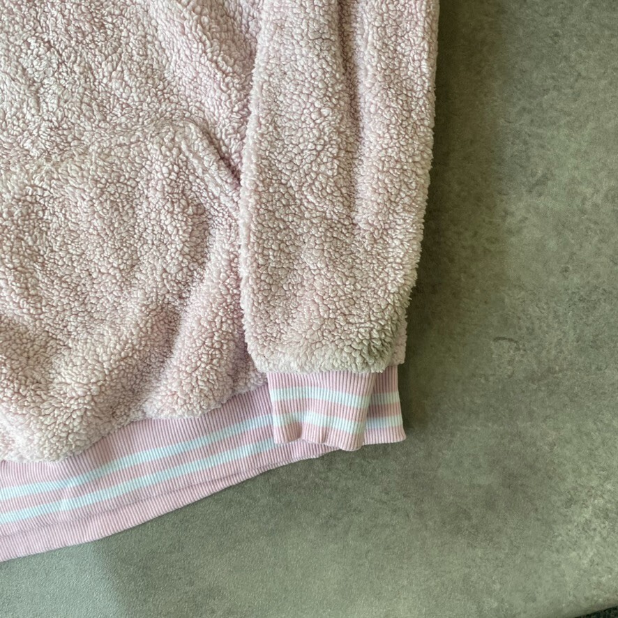 Fila Felpa con Cappuccio Donna XL Sherpa Fleece Teddy Felpa Morbida Pull Over Rosa