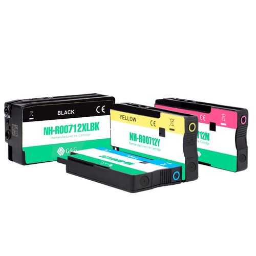 4PC Compatible HP712 HP712XL Ink Cartridge For HP T650 T630 T250 T230 T210 - Picture 1 of 6