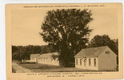 Service Inn Motorcourt  Completely Modern  Des Moines IA Vintage Roadside 1930s