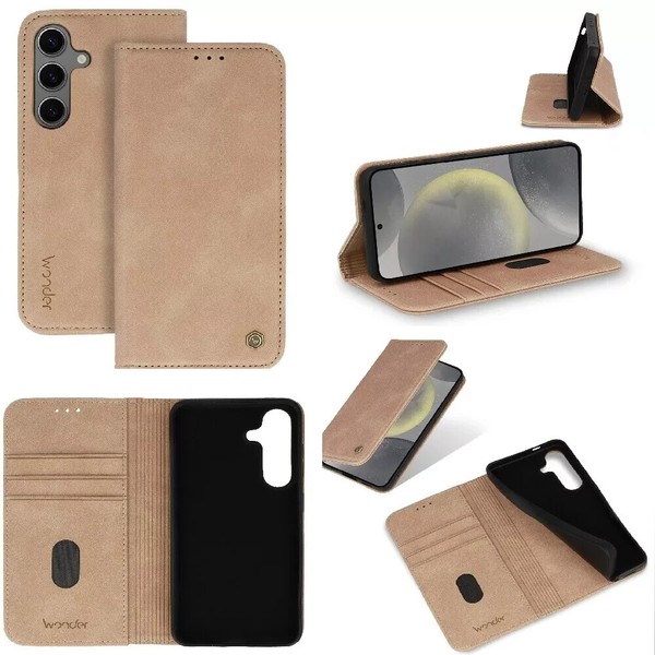 FÜR Samsung Galaxy A55 5G - Wonder Smart Buch Case Etui HüLle Handy Tasche Beige-image