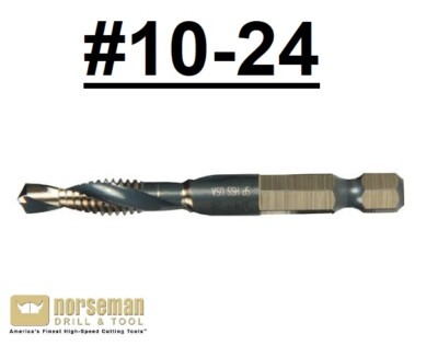 10-24 Combination Drill & Tap 1/4'' Quick Release Norseman / Viking