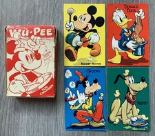 1950 Pepys Disney Wu-Pee Card Game Complete w/ Box Mickey, Donald, Goofy & Pluto