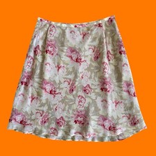 00's vintage fairy floral 100 silk chiffon y2k skirt Size 14P runs small