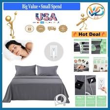 Twin Grounding Bed Sheet Cotton Silver Fiber Earth Connected 39x75" for Sleep...