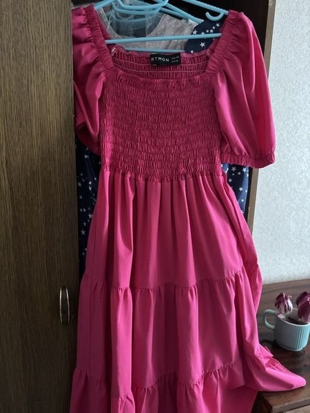 Women Dress Pink Chiffon 38
