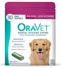 ORAVET Dental Chews for Large Dogs 50 lbs , 30 Count