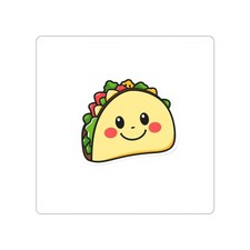 Kawaii Taco Sticker, Cute Taco Vinyl Decal, Foodie Gift Laptop Sticker