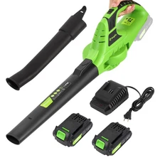 Cordless Leaf Blower, 20V Electric Leaf Blower with 2 Batteries and Charger, ...