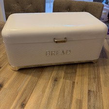 Kitchen Craft Lovello Textured Bread Bin Ice White