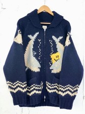  ASK availability First Kapital Hand-Knit PECKISH TROUT Zip Cardigan new