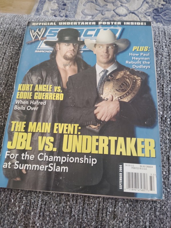 WWE Smackdown Magazine September 2004 The Undertaker & JBL *Has Poster*      B