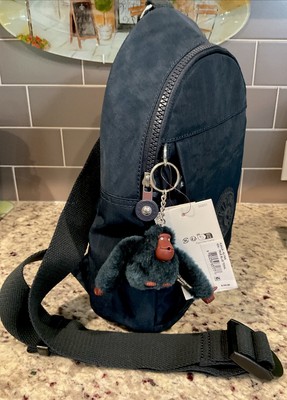 KIPLING Klynn Sling Backpack True Blue Tonal KIA0J9 Monkey 