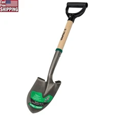 Round Point Utility Shovel D-Handle Wood Steel Blade 27in Heavy Duty 7006150 New