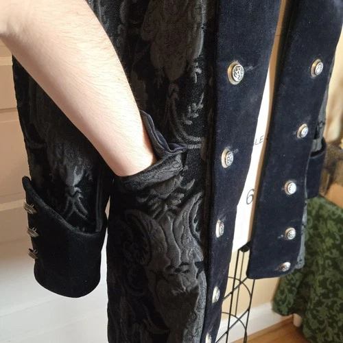 Shrine Hollywood California black brocade gothic steampunk military vampire coat image 17