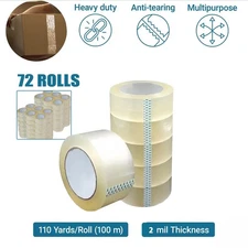 72 Rolls Shipping Packaging Box Packing Sealing Tape 2 mil 2" x 110 Yard 330FT