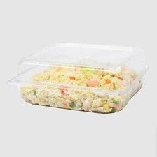 9" x 9" x 3" Clear Pet Plastic Hinged-Lid Take-Out Container 200/Case
