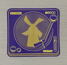 *NEW* Authentic Dutch Bros Sticker Record Player Blue Yellow Windmill