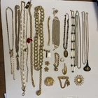 Vintage Gold Tone Costume Jewelry MONET NAPIER LES BERNARD DUPLAISE LOT22