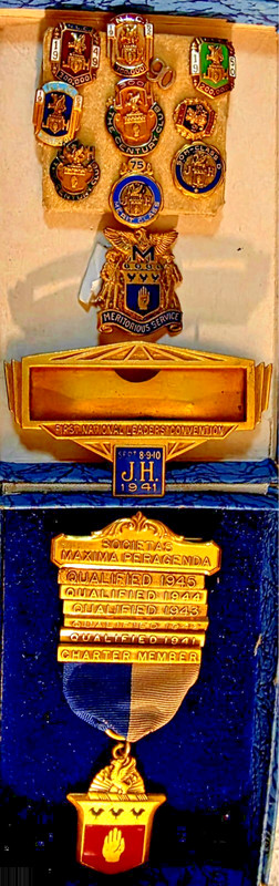 Vintage John Hancock Mutual Life Service Award Pins Lot 1941–1955 • Merit • NLC