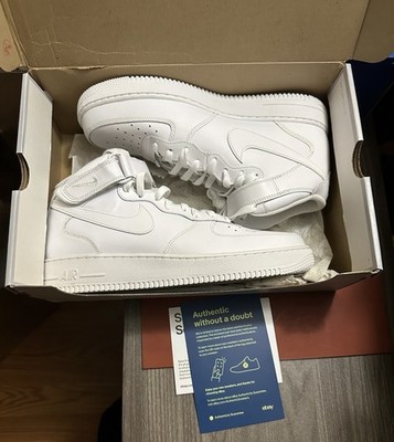 NIB Nike Air Force 1 Mid '07 All Triple White Whiteout Retro Shoes Men's Size 11