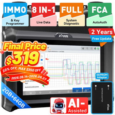 XTOOL X100 PADS V2.0 Auto IMMO Key Programmer Diagnostic Tool OBD2 Scanner FCA