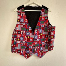 Basic Editions Holiday Womens V-Neck Vest XL ...
