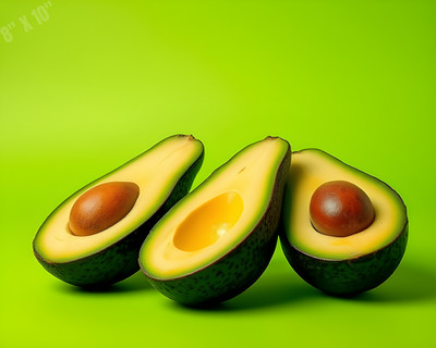 Avocado Halves in Bright Greens 8X10 Print