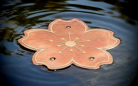 NEW ~ OBSDIANVEIL ~ BIRD BATH COPPER PURIFIER DISC ~ 3.98 INCHES ~ FLOWER SHAPE