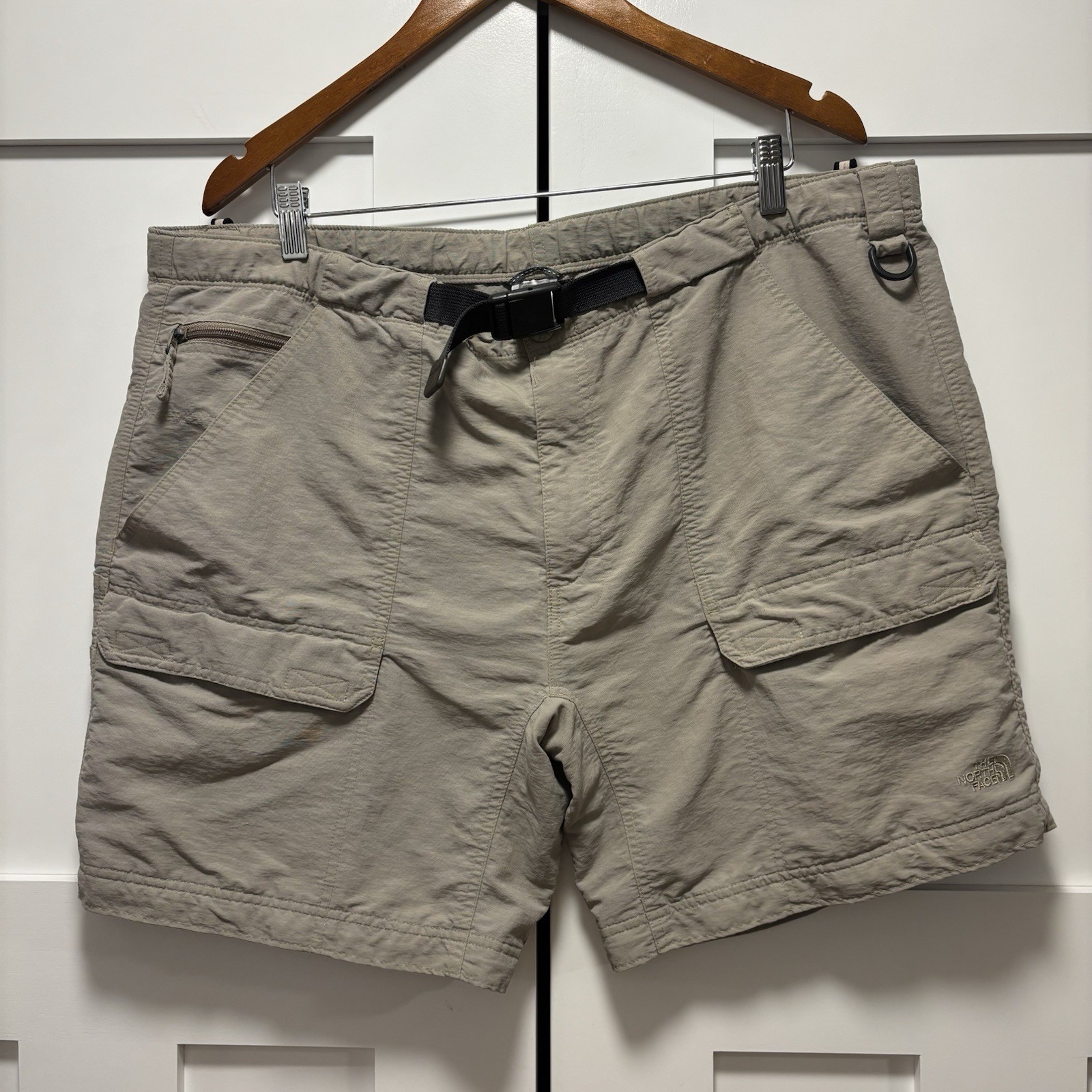 North Face Cargo Hiking Shorts Belted Nylon Outdoor Climbing XL