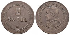Papal States - 2 Soldi / 10 Centesimi 1867 - Pius IX