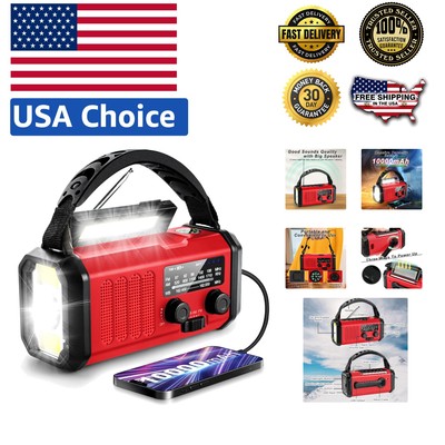 10000mAh Solar & Hand Crank Emergency Radio with Multi-Function Flashlight