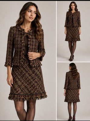 A.B.S. by Allen Schwartz two-piece tweed skirt suit (jacket + skirt)