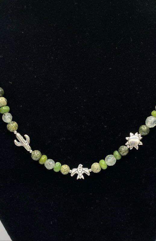 Ожерелье с подвеской из чистого серебра с зеленым нефритом Carolyn Pollack 25,7 г - Изображение 2 из 4